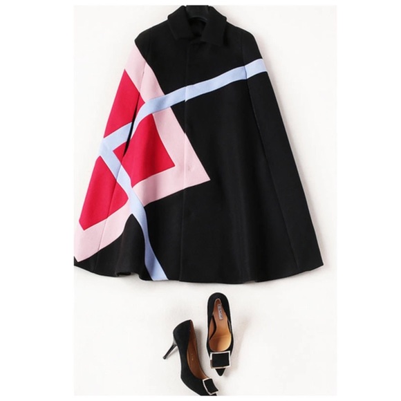 Cashmere Blend Abstract Cape - Picture 4 of 6